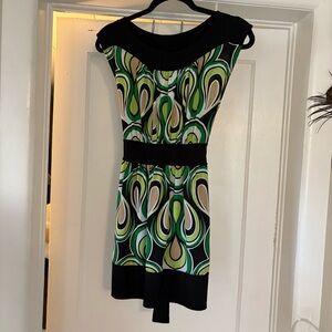 Stylish Green and Black Women's Dress